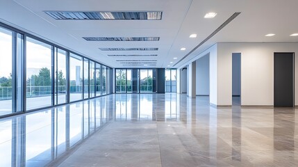Aufkleber - Modern Minimalist Empty Office Space with Natural Light and Spacious Feel : Generative AI