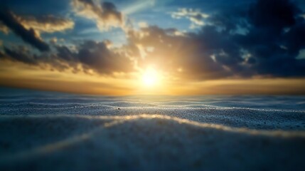 Leinwandbilder - Breathtaking sunset over a tranquil beach with golden sand reflecting vibrant colors of the sky : Generative AI