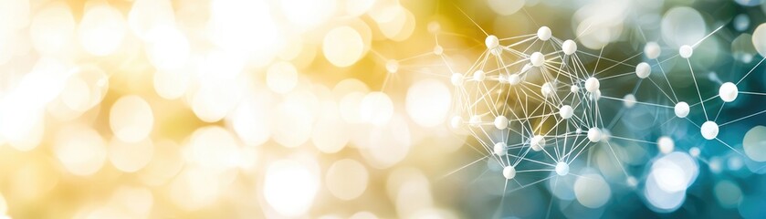 Global network connection; bokeh background; technology concept