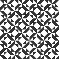 Wall Mural - black and white triangles seamless pattern. geometric tile mosaic simple monochrome background. perf