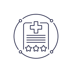 medical rating, patient satisfaction icon in line design