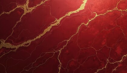 Aufkleber - Red marble texture gold veins. Abstract background, home decor, ceramic wall tiles, interior design, surface, wallpaper, floor, stone, modern, textured, background.
