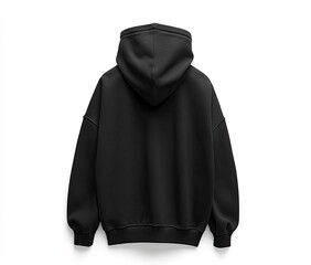 black oversized hoodie. features a relaxed fit, drawstring hood, and long sleeves. made of a soft, c