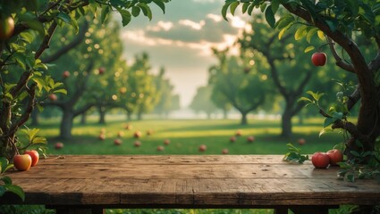 Poster - desk area and green trees scenery