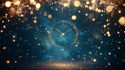Wall Mural - countdown to celebration: a visual depiction of a celestial clock counting down to a festive event, 