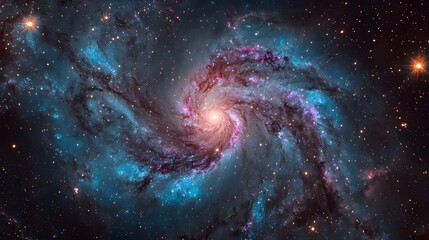 Wall Mural - stunning spiral galaxy celestial nebula cosmic dust starry night deep space astronomy background