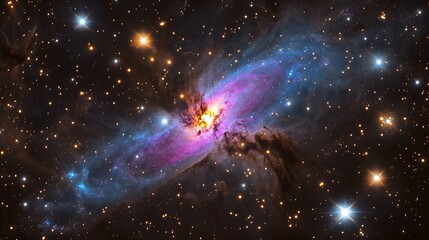 Wall Mural - stunning cosmic nebula vibrant colors star clusters and galactic dust