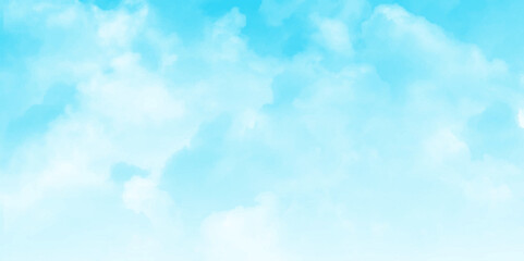 Aufkleber - Vibrant Blue Sky with White Clouds in a Beautiful Summer Day Photo