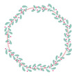 © Agustin - Pink Circle Borders Frame With Pink And Green Leaf Decoration