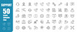 © Frank - Set of editable support and assistance icons. Assistance, help, service, support, technical, communication. Modern-style vector illustration
