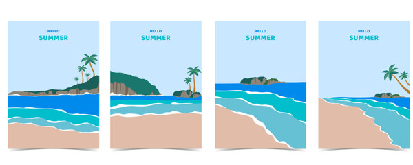 Wall Mural - summer landscape background with beach and sand for vertical design