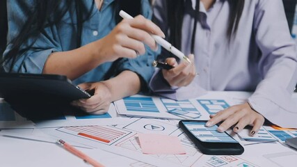 Wall Mural - website designer, creative planning phone app development template layout framework wireframe design