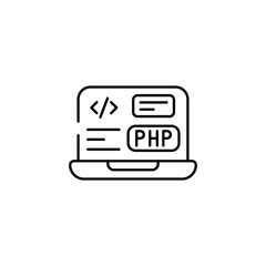 Programming Language icon design with white background stock illustration
