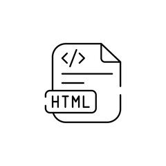 HTML icon design with white background stock illustration