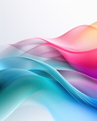 Wall Mural - abstract wavy lines graphic with colorful gradients on white