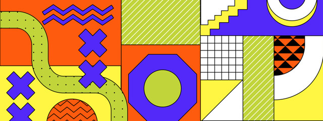 colorful abstract geometric background with modern shapes and patterns vector illustration