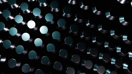 Wall Mural - abstract dark cylinders: a 3d render of metallic forms