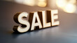 © Andres Mejia - Golden sale sign sitting on dark surface with bright background