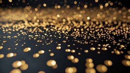 Wall Mural - abstract gold bokeh against a dark background