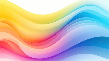 Wall Mural - wavy colorful abstract lines cascading from yellow to blue with a gradient backdrop