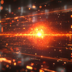 Wall Mural - dynamic digital abstract scene representing data flow and energy. suitable for tech presentations or