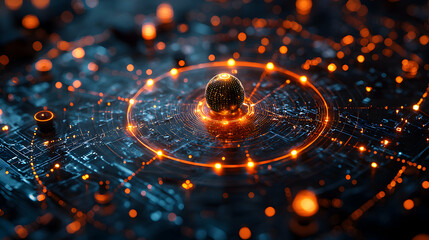 Wall Mural - abstract depiction of a circuit board. perfect for technology related presentations websites or prom