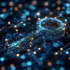 Wall Mural - digital key illustration symbolizing security data encryption and access concepts. suitable for pres