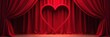 © Suradech - Crimson velvet stage drapes, cut-out heart shape , stage, cutout