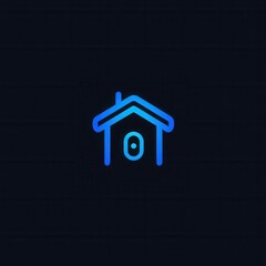 Wall Mural - minimalist blue house icon for modern design and technology applications, featuring clean lines and 