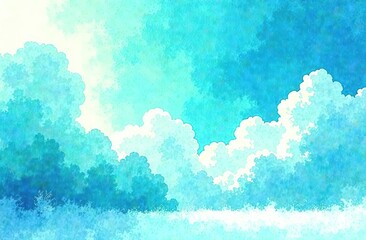 Wall Mural - blue turquoise teal mint cyan white abstract watercolor. colorful art background. light pastel. brus