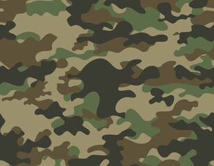 Wall Mural - army camouflage background, vector seamless military pattern, modern texture