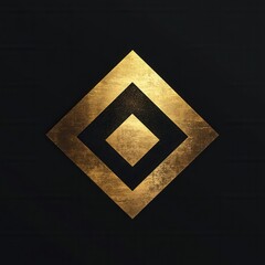 Wall Mural - elegant golden diamond shape on a dark background for premium decorative and artistic visual design 