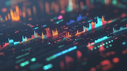 Abstract Data Visualization: Dynamic Colorful Charts and Graphs