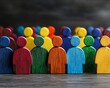 © nitiroj - Wooden figures of varying colors, including a wheelchair user, illustrating the importance of diversity, inclusion, and equal participation in all aspects of life