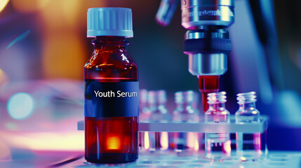 Aufkleber - This laboratory focuses on creating youth serum using genetic modifications aimed at prolonging youth.