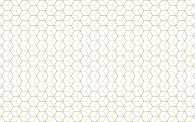 Gold and grey lines square box pattern on white background.