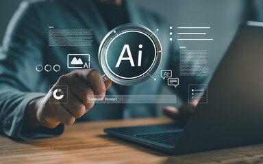 Wall Mural - ai smart automation, artificial intelligence in daily life, enhancing human lives and business effic