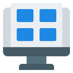 Icon Computer Screen Layout. Flat icon