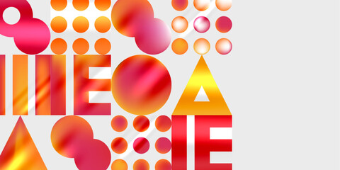 Wall Mural - Circles and triangles modern art. Vector Illustration For Wallpaper, Banner, Background, Card, Book Illustration, landing page