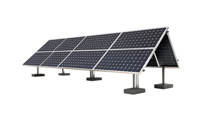 a solar panel array with multiple panels on a trasparent background display