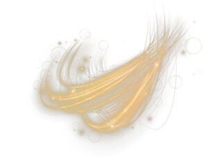 Leinwandbilder - Futuristic golden wave lines with sparkling glows and dynamic motion. Bright neon streaks in abstract style, perfect for luxury, festive, or high-tech energy-themed designs. png