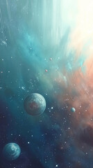 Wall Mural - Vertical background of space exploration for mobile phones.