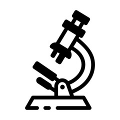 Canvas Print - A linear style icon of a laboratory microscope 
