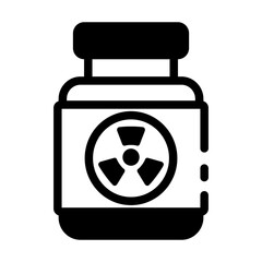 Canvas Print - Hazardous substance bottle icon in linear style 
