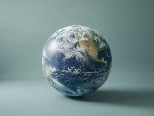 earth globe on pastel background depicting environmental awareness and global interconnectedness wit