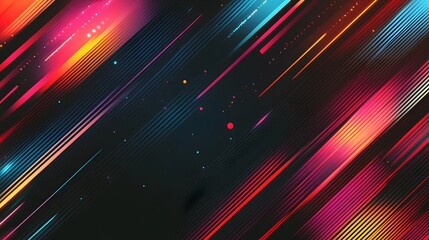 Wall Mural - 4. a deep, rich black background featuring dynamic, sleek diagonal lines and a soft halftone gradien