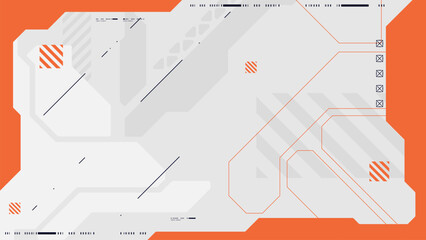 Wall Mural - abstract orange and grey retro futuristic and sci-fi background with cyberpunk style design