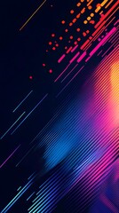 Wall Mural - 3. dark black background with sharp diagonal lines cutting across a smooth halftone gradient, creati