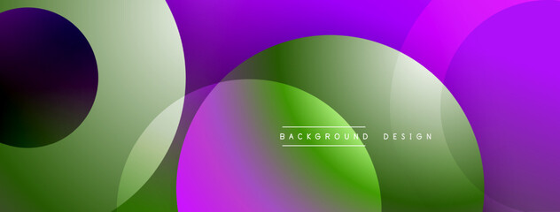 Wall Mural - layered circular shapes in vivid colors form a gradient-rich abstract design with smooth transitions