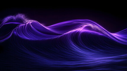 Wall Mural - purple waves on dark